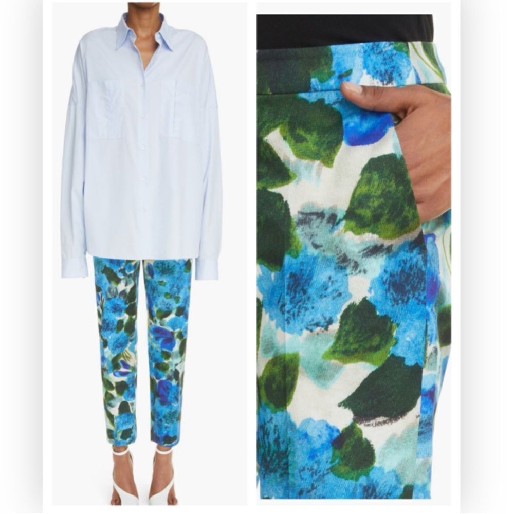 Dries Van Noten Poumas Slim-Fit Printed Pants $550
